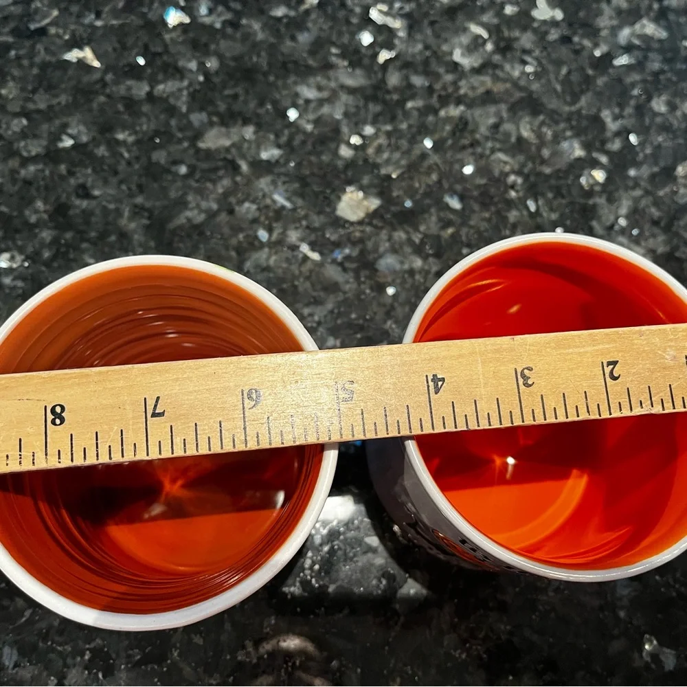 Autumn Leaves and Halloween Cats Mug Set - Orange and White - Picture 3 of 4